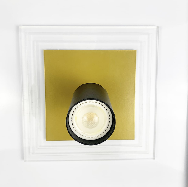 Стельова LED люстра з пультом в золотому кольорі квадратної форми 310/500*500 S 310/500*500 фото
