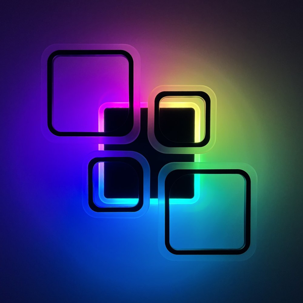 Потолочная светодиодная люстра с пультом и динамической подсветкой RHOMBUS BK 90W RGB RHOMBUS BK 90W RGB фото