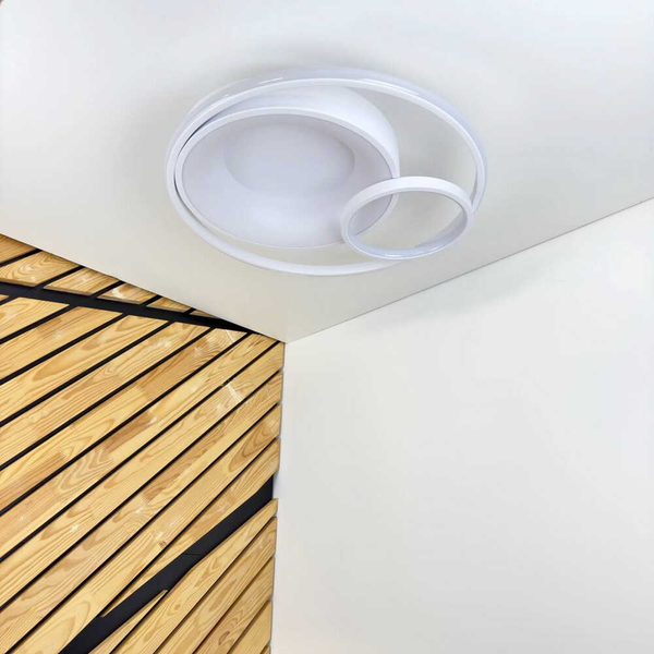 Люстра з пультом керування - смарт світильник потолочний LED DUOS 100W в білому кольорі 220795 фото