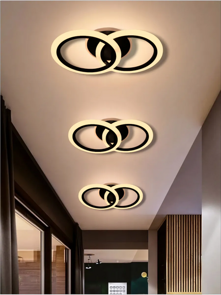 Потолочная LED люстра круглая черная MOKA 3R 60 Вт 10563 фото