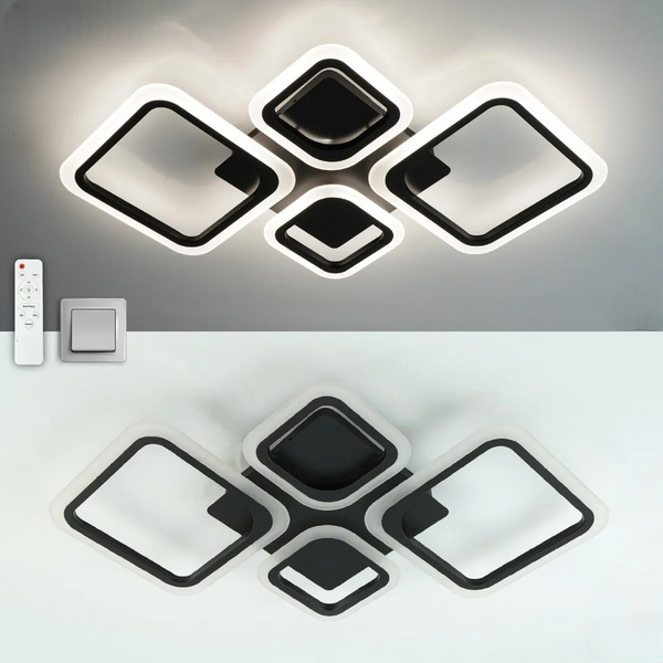 Люстра светодиодная с пультом управления квадратная на 18 м2 OVAL 80W 4S BLACK OVAL 80W 4S BLACK фото