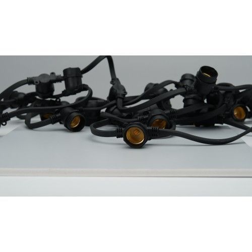 Уличная ретро гирлянда 50 метров на 100 ламп E27 черного цвета CL50-50  CL50-50 фото