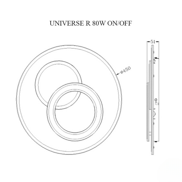 Cветодиодная люстра потолочная - смарт светильник управляемый UNIVERSE 80W R es12 фото