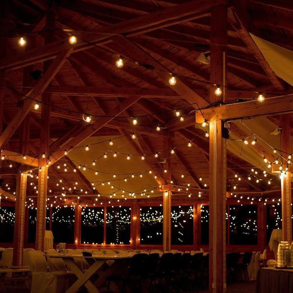 Уличная ретро гирлянда 50 метров на 100 ламп E27 черного цвета CL50-50  CL50-50 фото