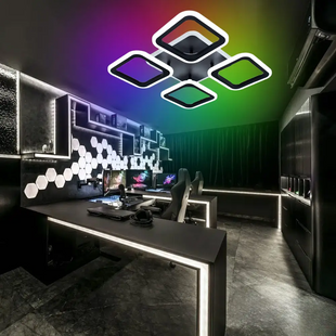 Люстра світлодіодна з пультом керування та підсвіткою RGB ROOM 70W 4S 10471-1 фото