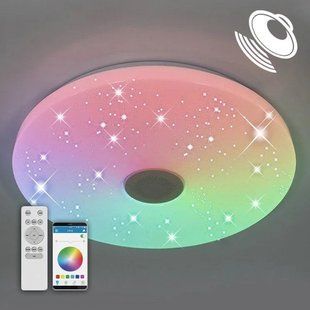 Світлодіодний смарт світильник з пультом та блютузом колонка A-PLAY 40W RGB LR007 фото