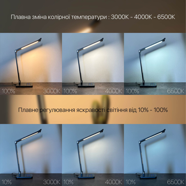Настольная лампа светодиодная HILTON 10W LED Metallic 530601 фото