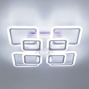 Потолочная светодиодная люстра с пультом в зал з підсвіткою SL-5342/4+4B WH RGB 192W белая квадратная SV527 фото