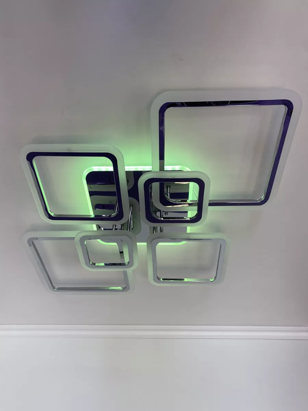 Светодиодная люстра с пультом и RGB подсветкой SL-5331/2+2+2 CR+RGB хром SL-5331/2+2+2 CR+RGB фото