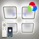 Люстра квадратная светодиодная с пультом и подсветкой LOOK RGB 120W 4Q WH LOOK RGB 120W 4Q WH фото 1