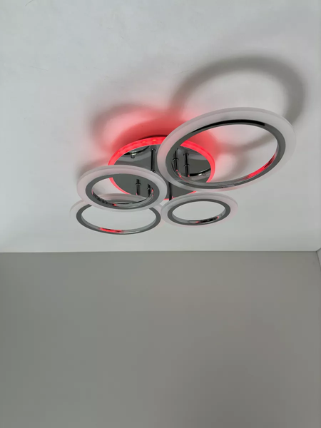 Потолочная светодиодная люстра с пультом и RGB подсветкой SL-5333/2+2 CR+RGB хром SL-5333/2+2 CR+RGB фото