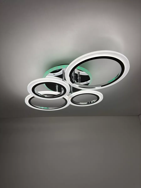 Потолочная светодиодная люстра с пультом и RGB подсветкой SL-5333/2+2 CR+RGB хром SL-5333/2+2 CR+RGB фото