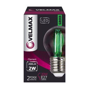 Світлодіодна ретро лампа Едісона Filament G45 2W E27 зеленого кольору EDISON 21-41-33 фото